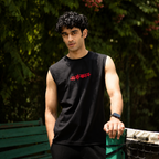 BLACK EMBROIDERED TANK