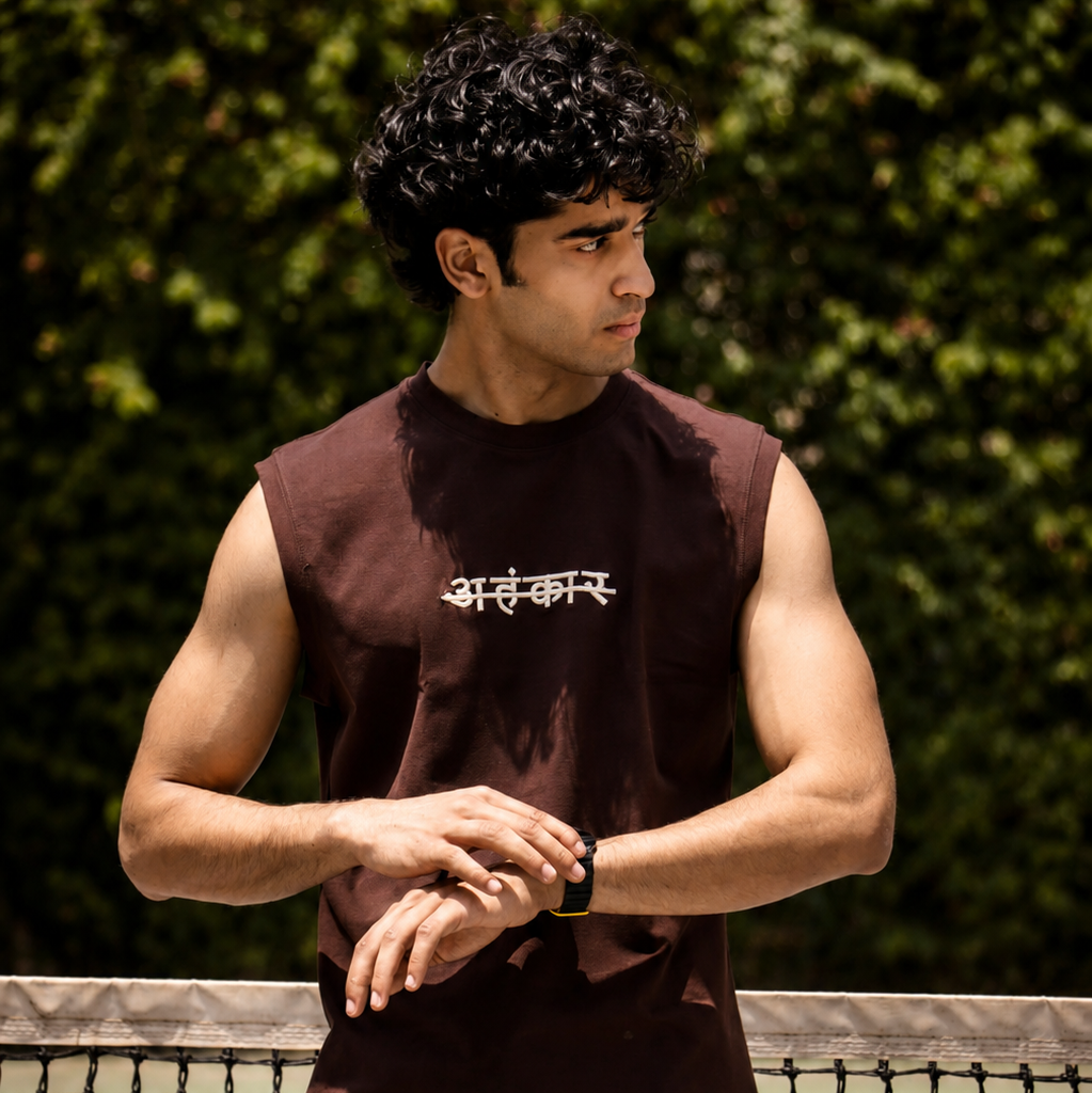 MOCHA EMBROIDERED TANK