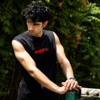 BLACK EMBROIDERED TANK
