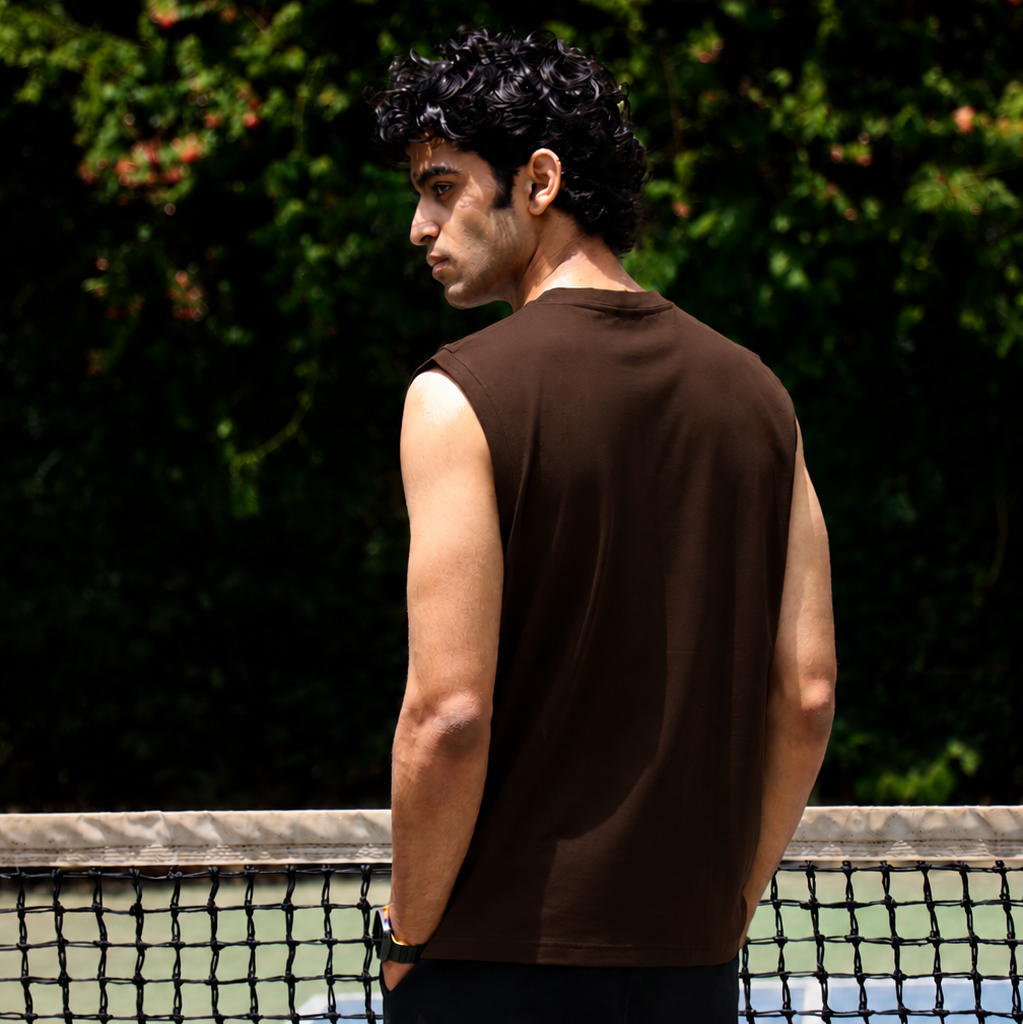 MOCHA EMBROIDERED TANK