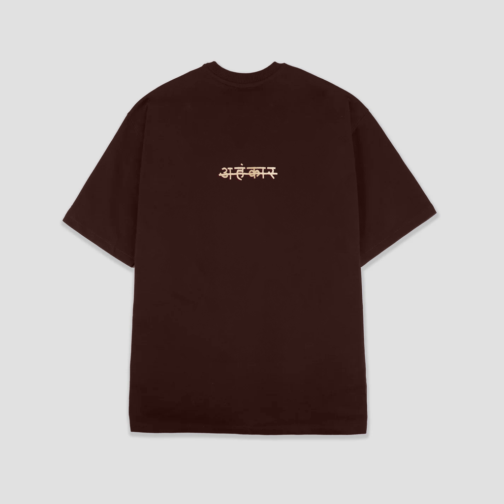 Basic Embroidered T-Shirt (Brown) - AhankarWear